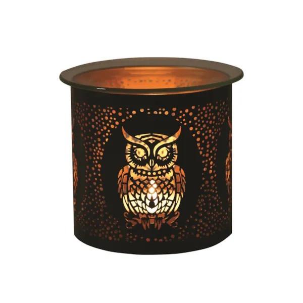 Aroma tealight holder and wax melt burner Black Owl, UK version