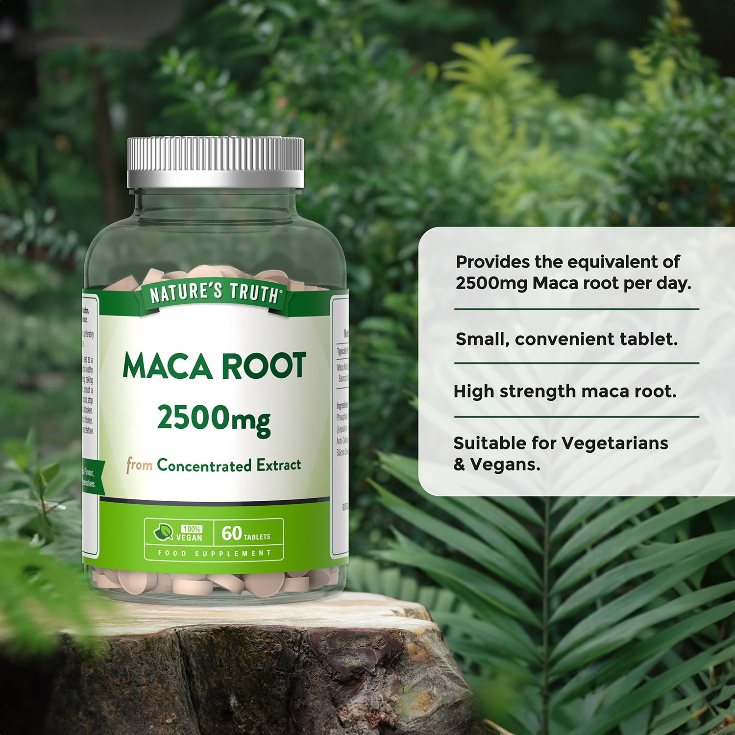 Nature's Truth maca root high strength tablets 2500mg, imported from the UK