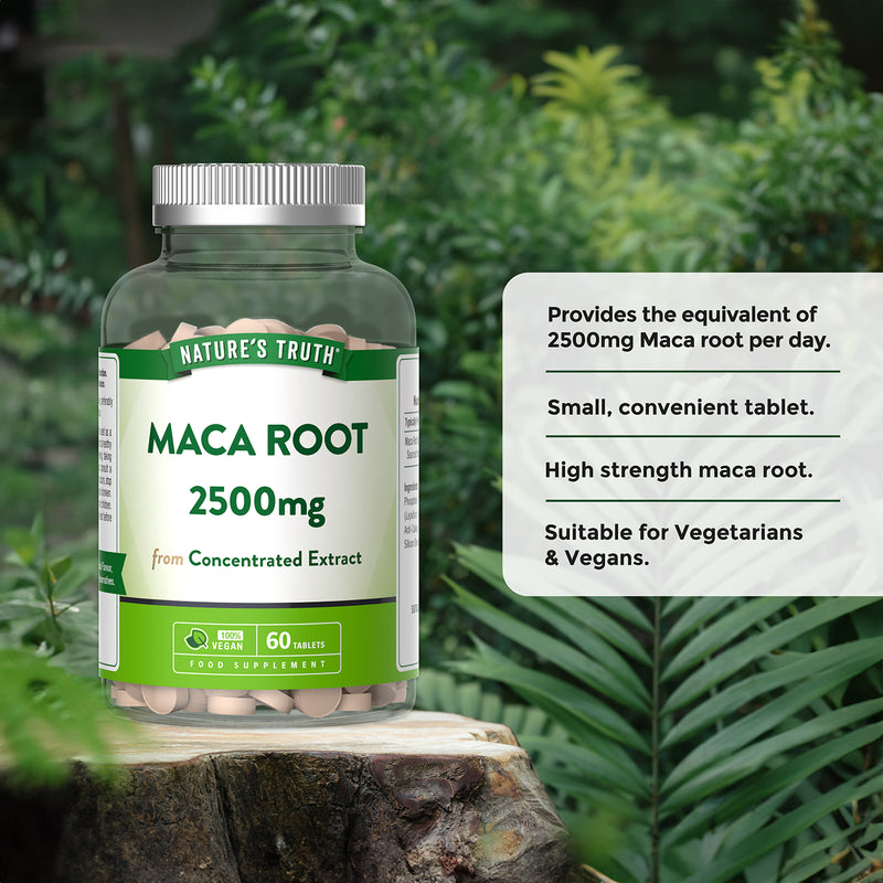 Nature's Truth maca root high strength tablets 2500mg, imported from the UK