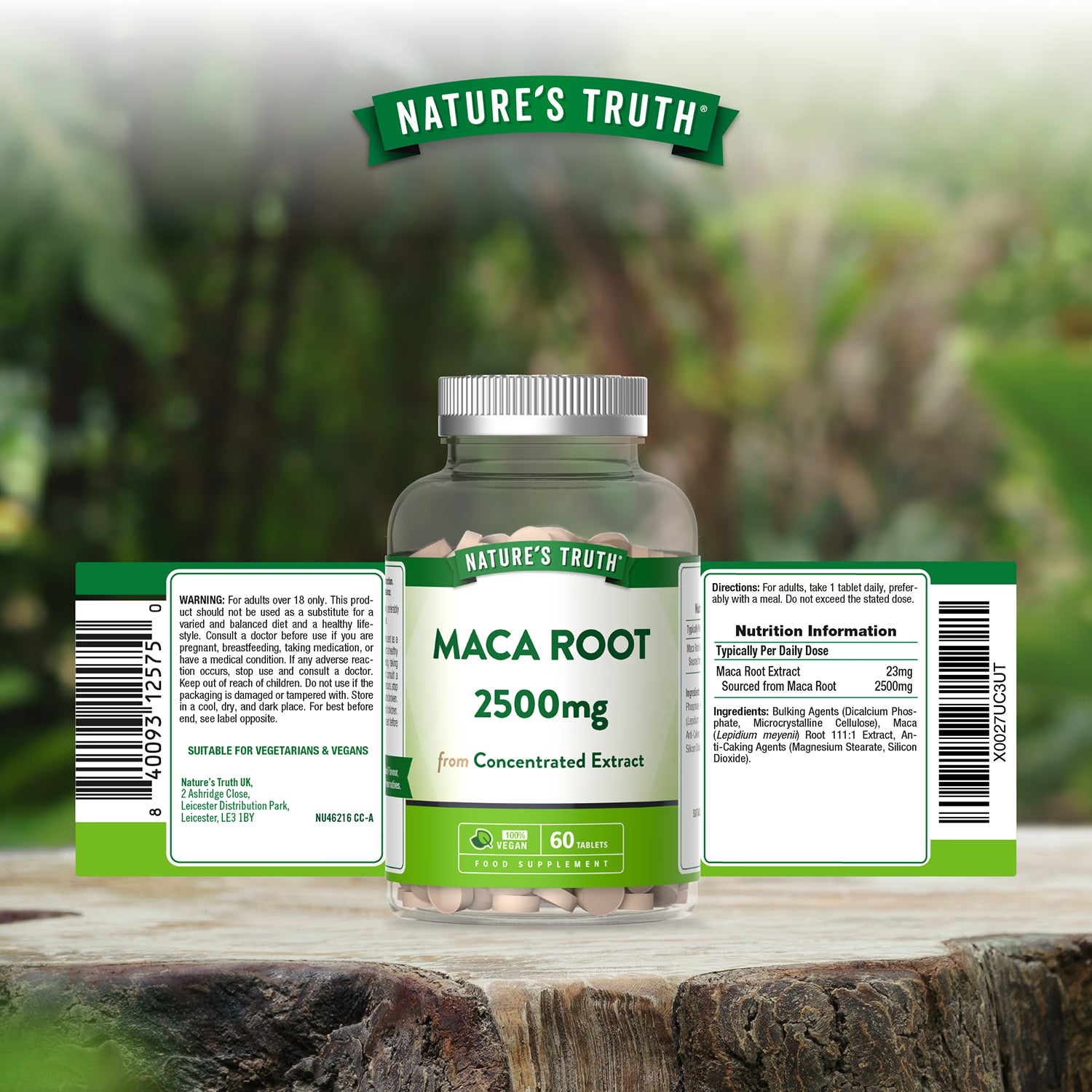 Nature's Truth maca root high strength tablets 2500mg, imported from the UK