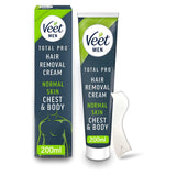 Veet Men Total Pro Hair Removal Cream Chest & Body Normal Skin - 200ml Men's Toiletries Boots   