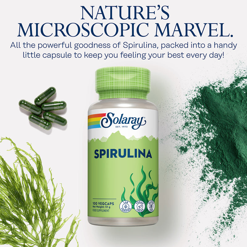 Solaray Spirulina Algae 100 capsules - British product