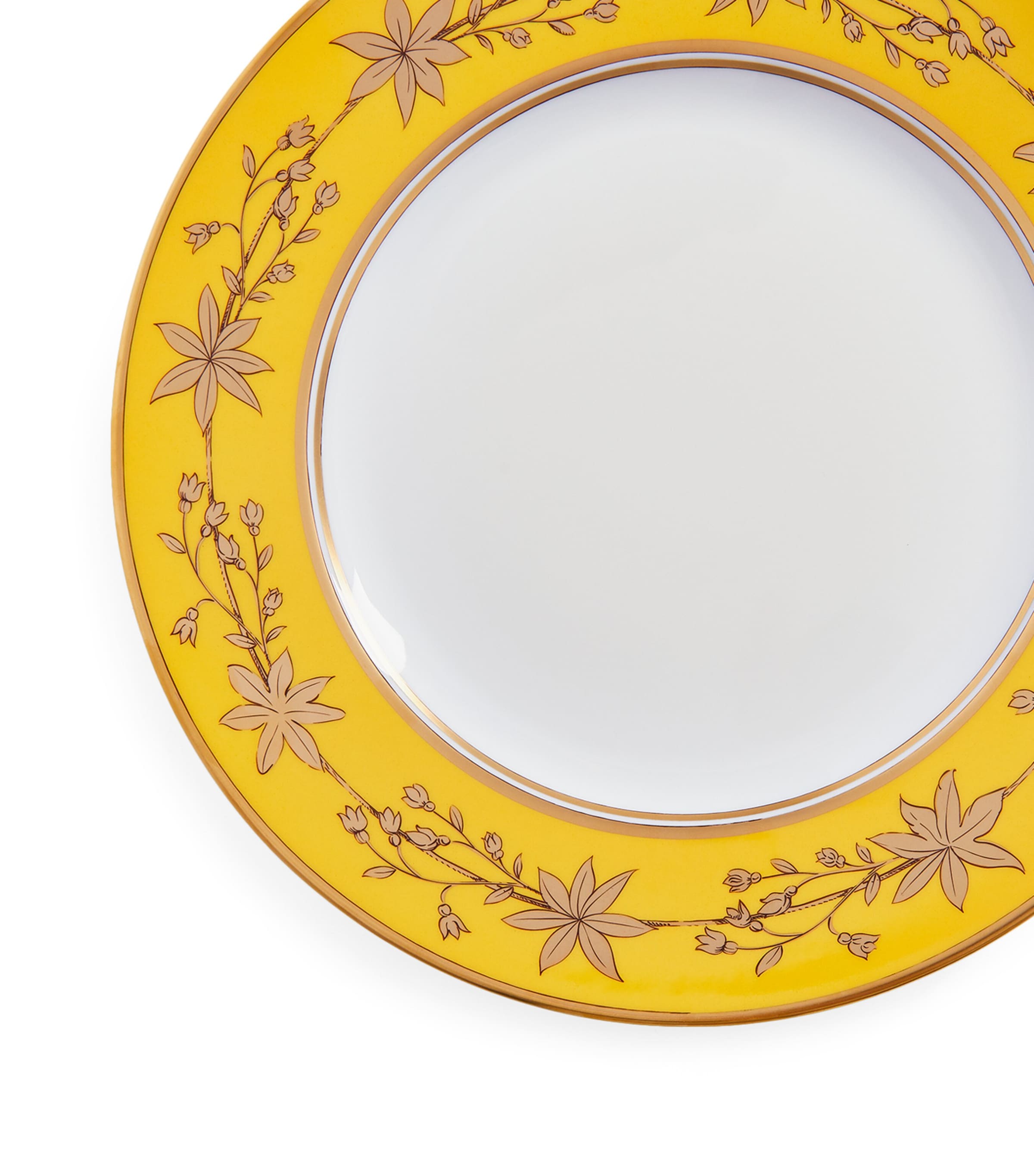 GINORI 1735 dinner plate with botanical wreath and gold trim 26.5cm, UK version