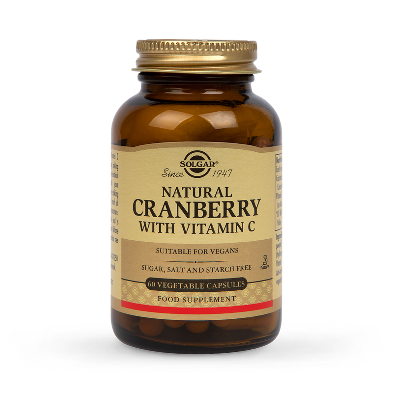 Solgar Natural Cranberry with Vitamin C 60 Vegi Capsules (British brand)