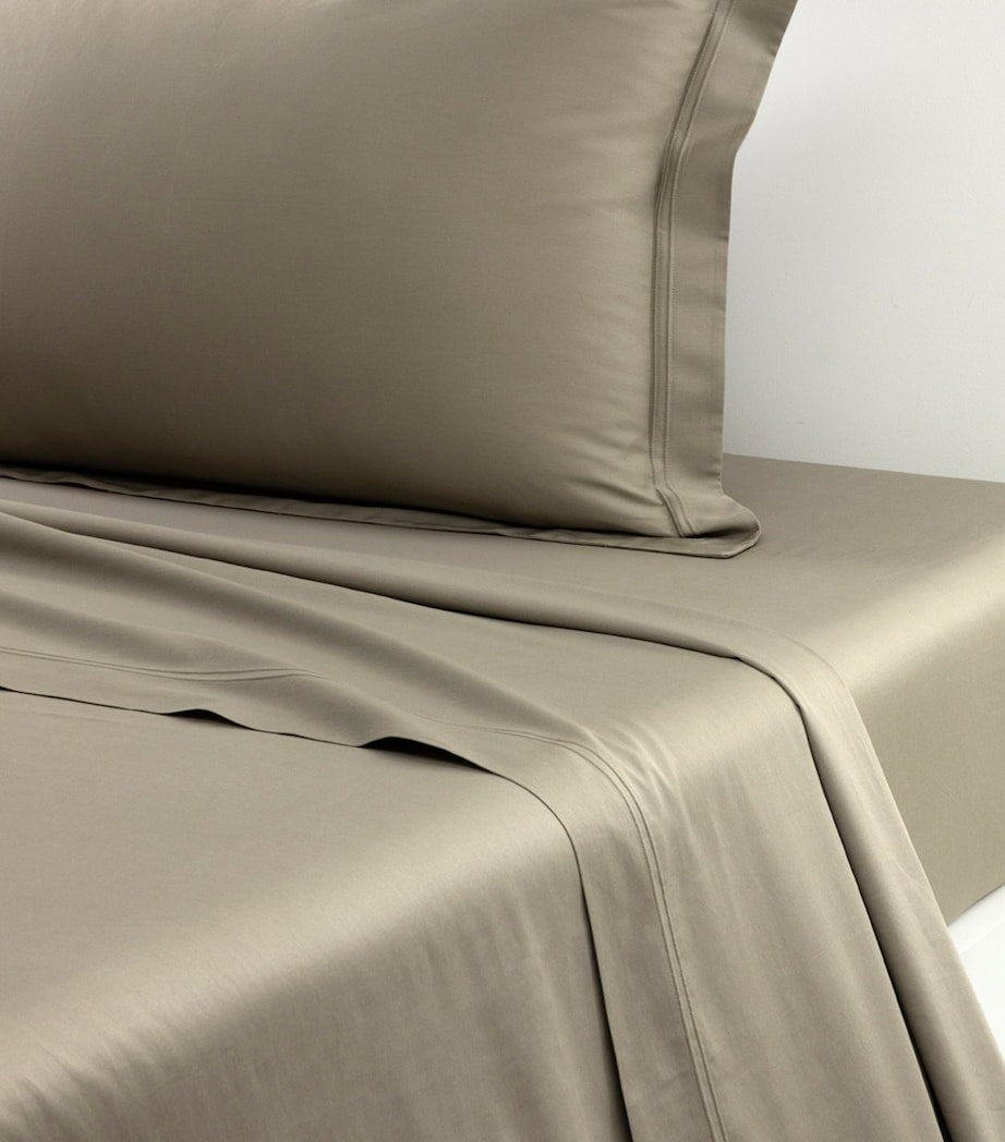Yves Delorme Triomphe Kaki flat sheet 240x295cm, imported from the UK