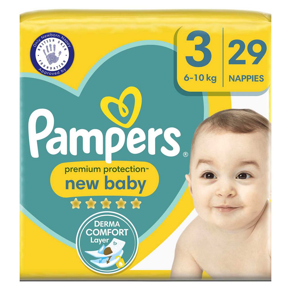 Pampers New Baby Size 3, 29 Newborn Nappies, 6kg-10kg, Carry Pack Baby Accessories & Cleaning Boots   