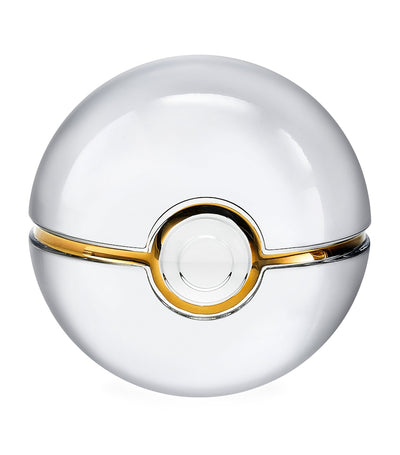 Balle décorative en cristal transparent avec bordure en maille dorée 7cm
