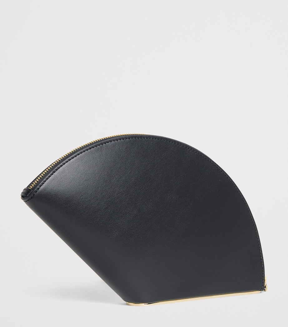 Carolina Herrera Consuelo clutch bag fan-shaped leather - British product