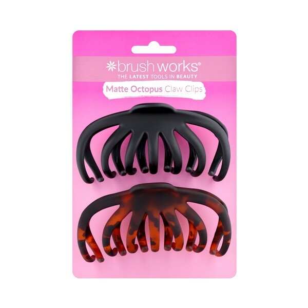 Brushworks matte octopus claw clips 2 pack, imported from the UK