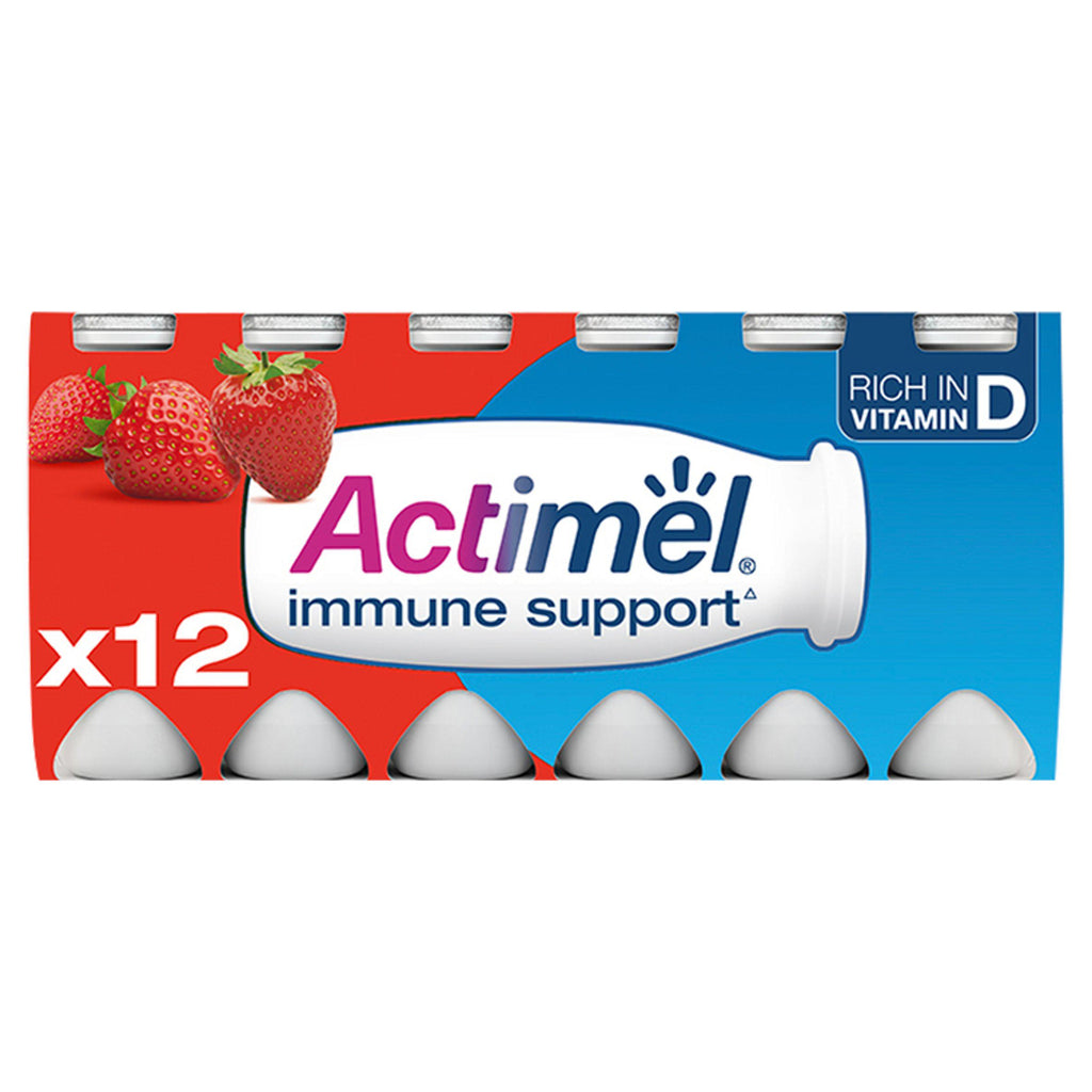 Actimel Strawberry Cultured Yogurt Drink 12x100g