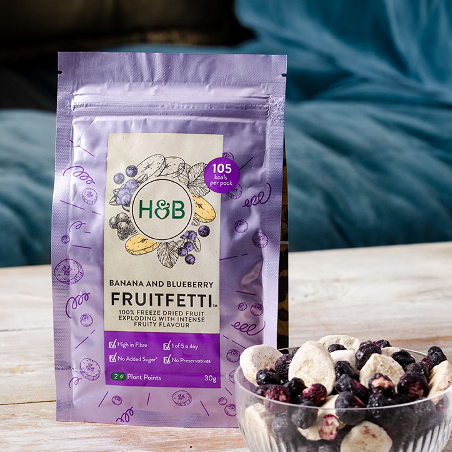 Freeze-Dried Banana and Blueberry Fruit Pieces 30g