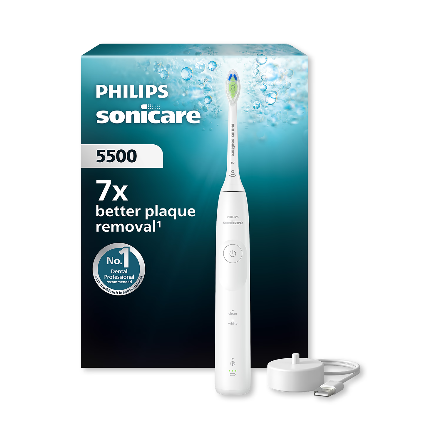 Philips Sonicare 5500 electric toothbrush white (British brand)