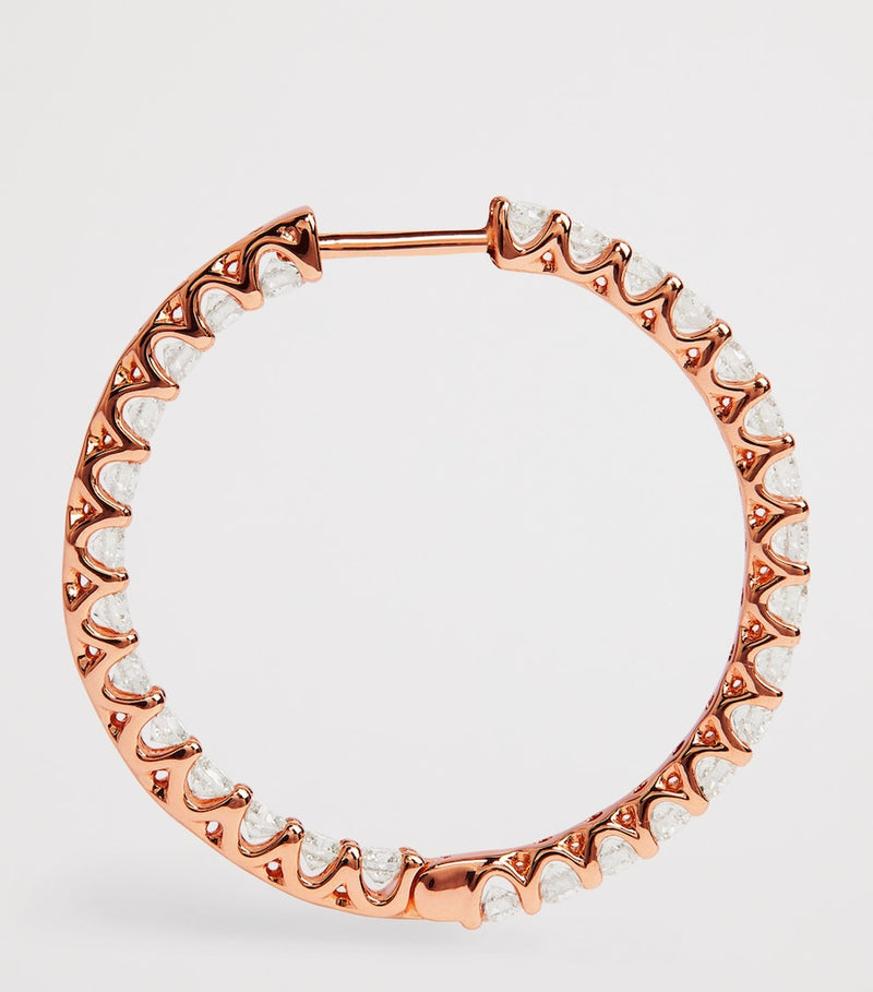 Harrods rose gold hoop earrings 2.00ctw (British brand)