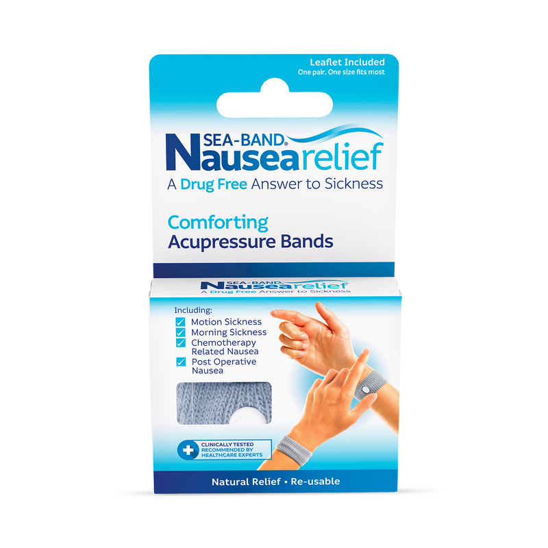 Sea-Band acupressure wristband for nausea adult grey, imported from the UK