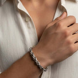 MUCHV men's silver chain bracelet 21cm - British product