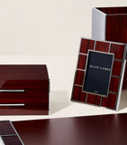 Ralph Lauren Home wood veneer desk blotter, imported from the UK