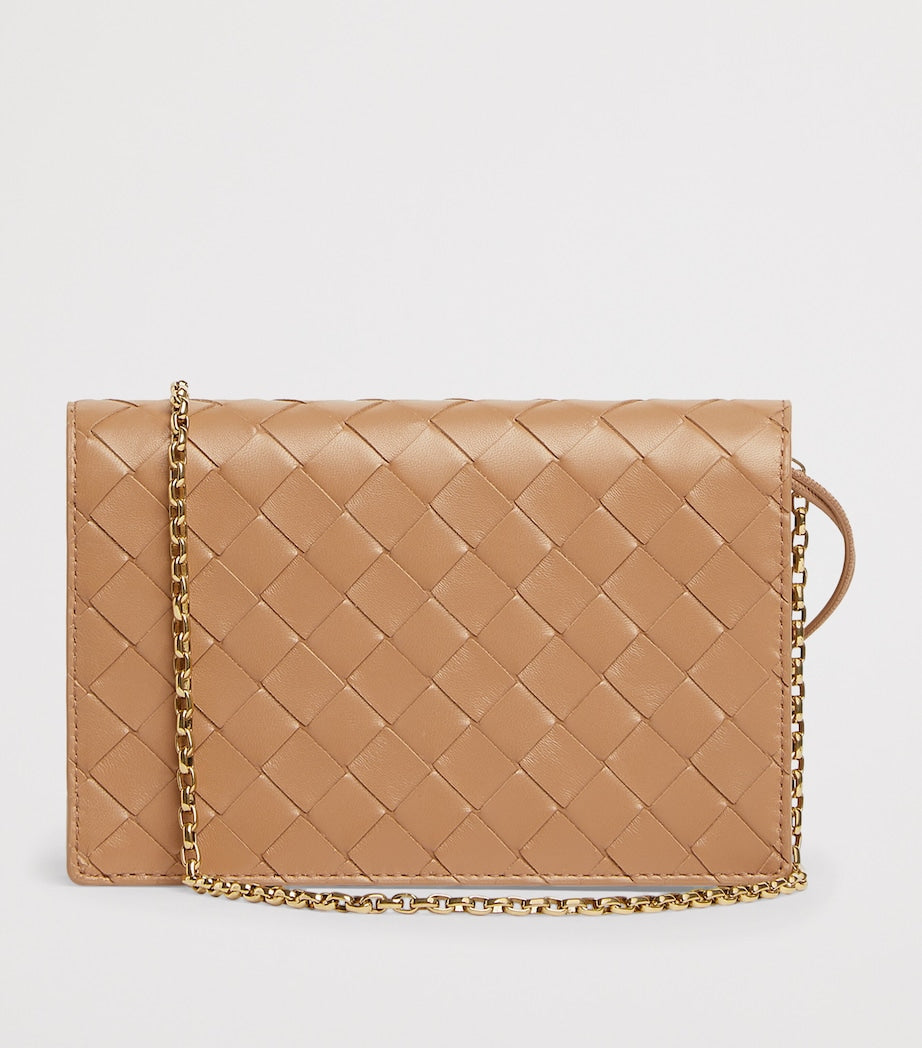 Bottega Veneta leather chain wallet with magnetic closure - British product