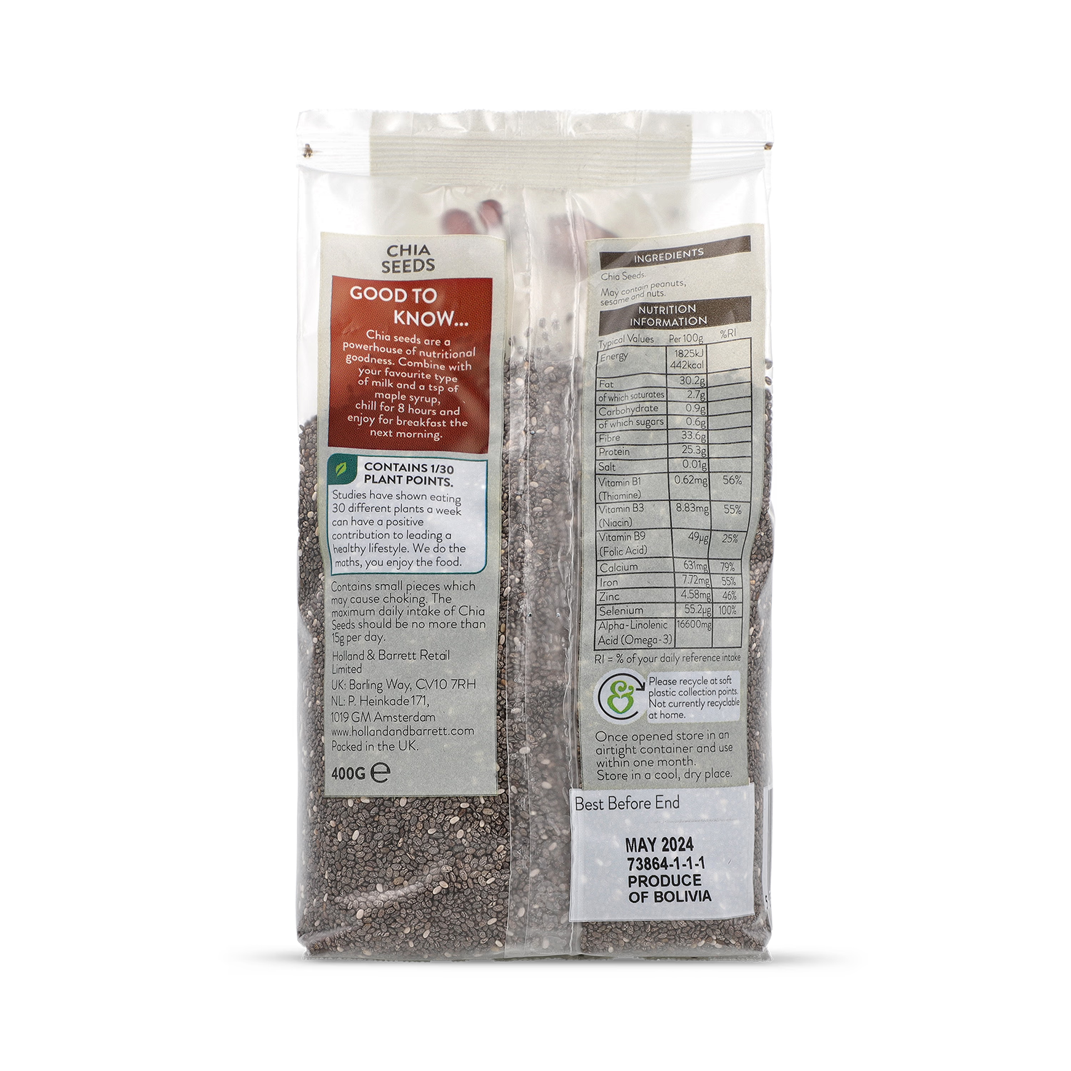 Holland & Barrett Chia Seeds 400g, UK version