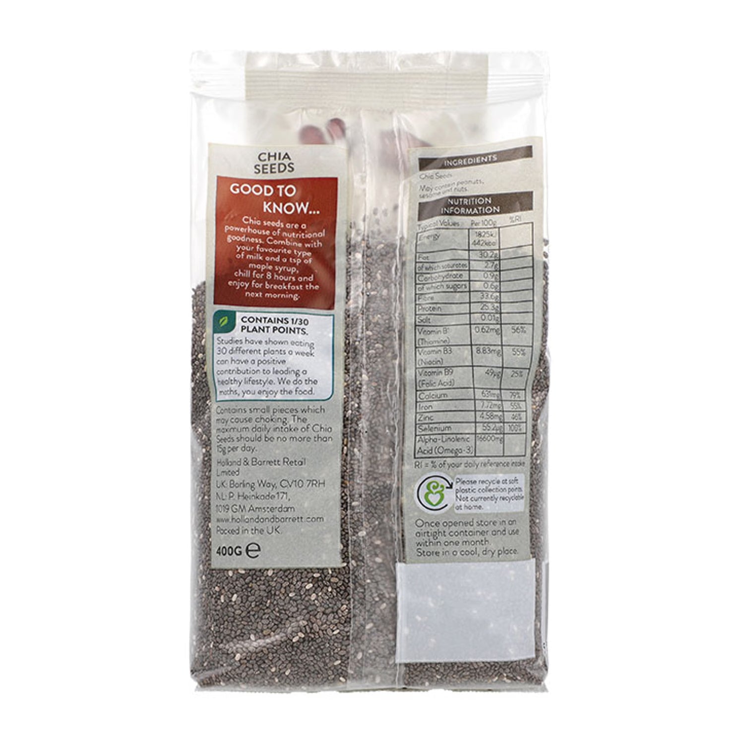 Holland & Barrett Chia Seeds 400g, UK version
