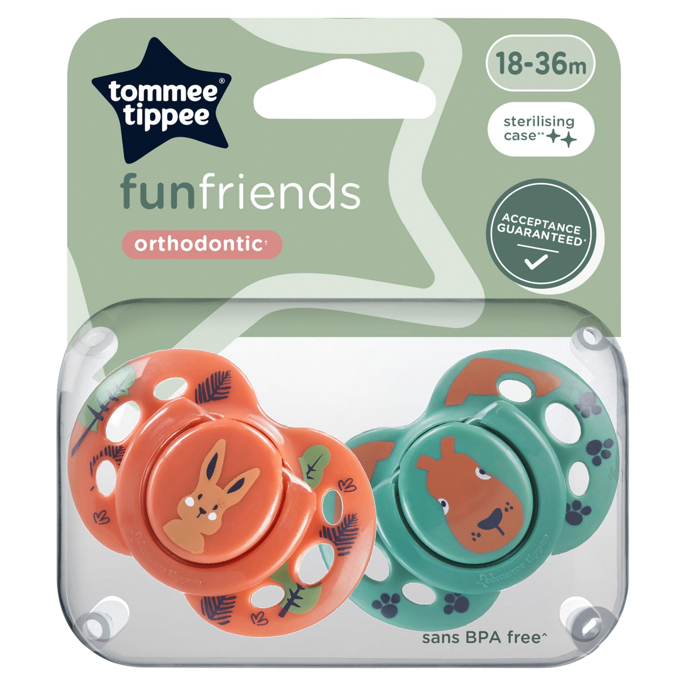 Tommee Tippee Closer to Nature Fun Style x2 Orthodontic Soothers 18-36m accessories Sainsburys   