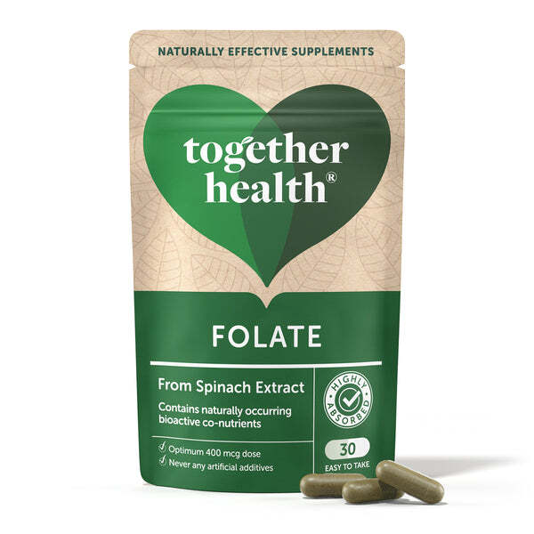 Together Health Folate 30 capsules natural folic acid - British product