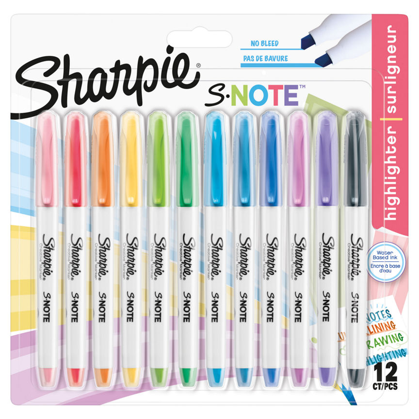 Sharpie S Note Chisel Tip Pastel Creative Markers - 12 Pack GOODS ASDA   