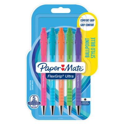 Paper Mate FlexGrip Ultra Bright ballpoint pen, imported from the UK