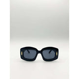 SVNX oversized chunky rectangle sunglasses in black (British brand)