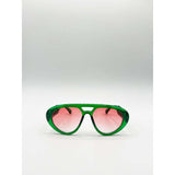 SVNX Chunky Aviator Sunglasses bright green British brand