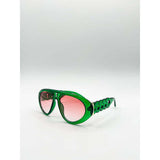 SVNX Chunky Aviator Sunglasses bright green British brand