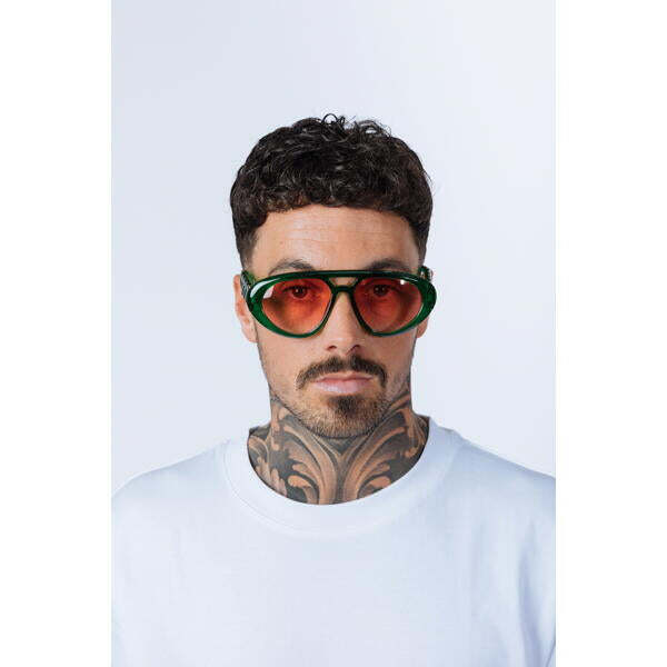 SVNX Chunky Aviator Sunglasses bright green British brand