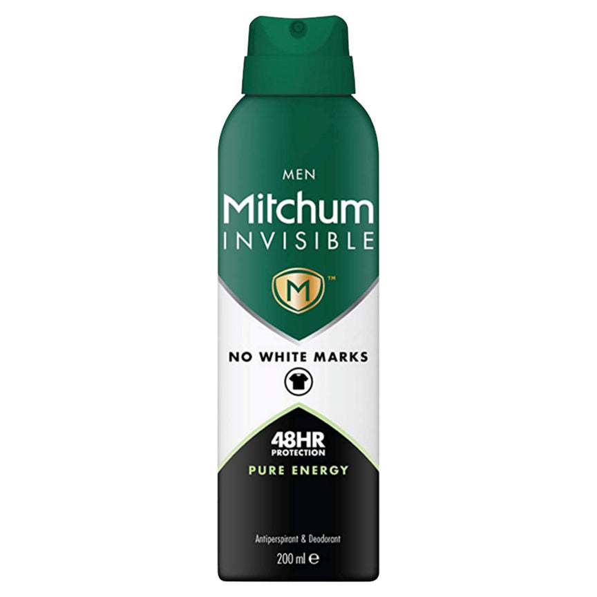 Mitchum Invisible Men 48HR Protection Pure Energy Anti-Perspirant & Deodorant GOODS ASDA   