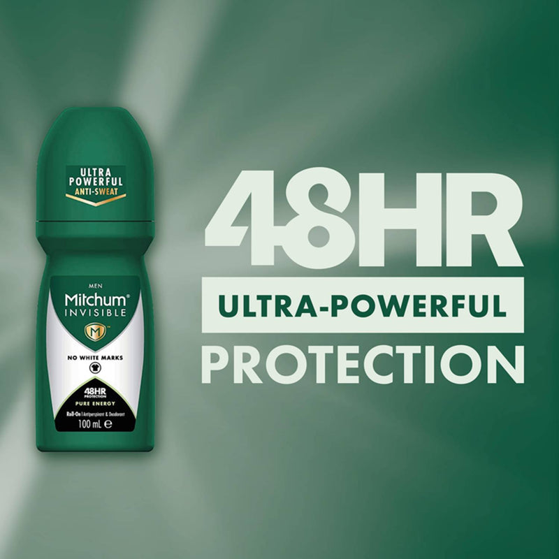 Mitchum Invisible Men Pure Energy antiperspirant 100ml (British brand)