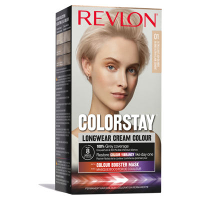 Revlon ColorStay 01 Ultra Light Ash Blonde permanent hair colour (British brand)