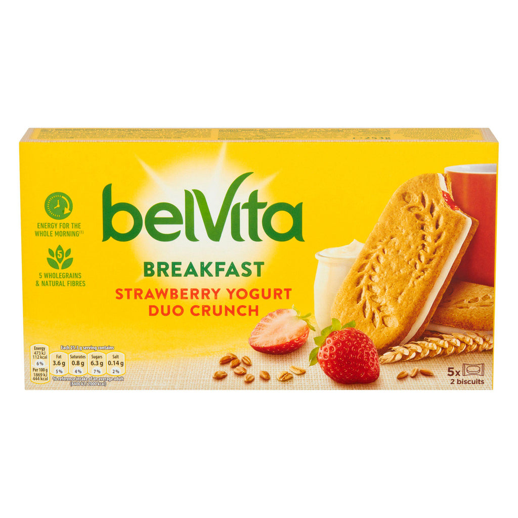 Belvita Breakfast Biscuits Strawberry & Yogurt Crunch Pack x5 253g