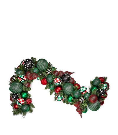 Harrods MacKenzie-Childs Check It Out Illuminated Garland Light-Up Christmas Garland 182cm- Buy online at McGrocer