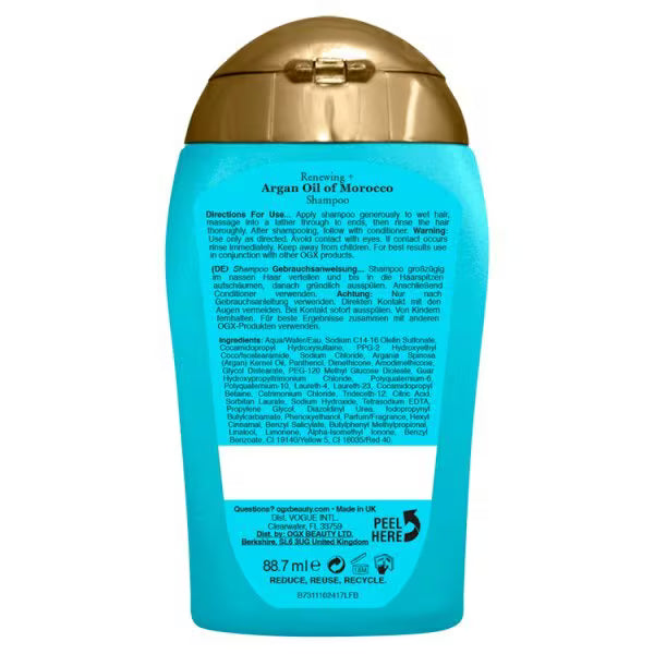 OGX Renewing+ Argan Oil Shampoo 385ml, imported from the UK