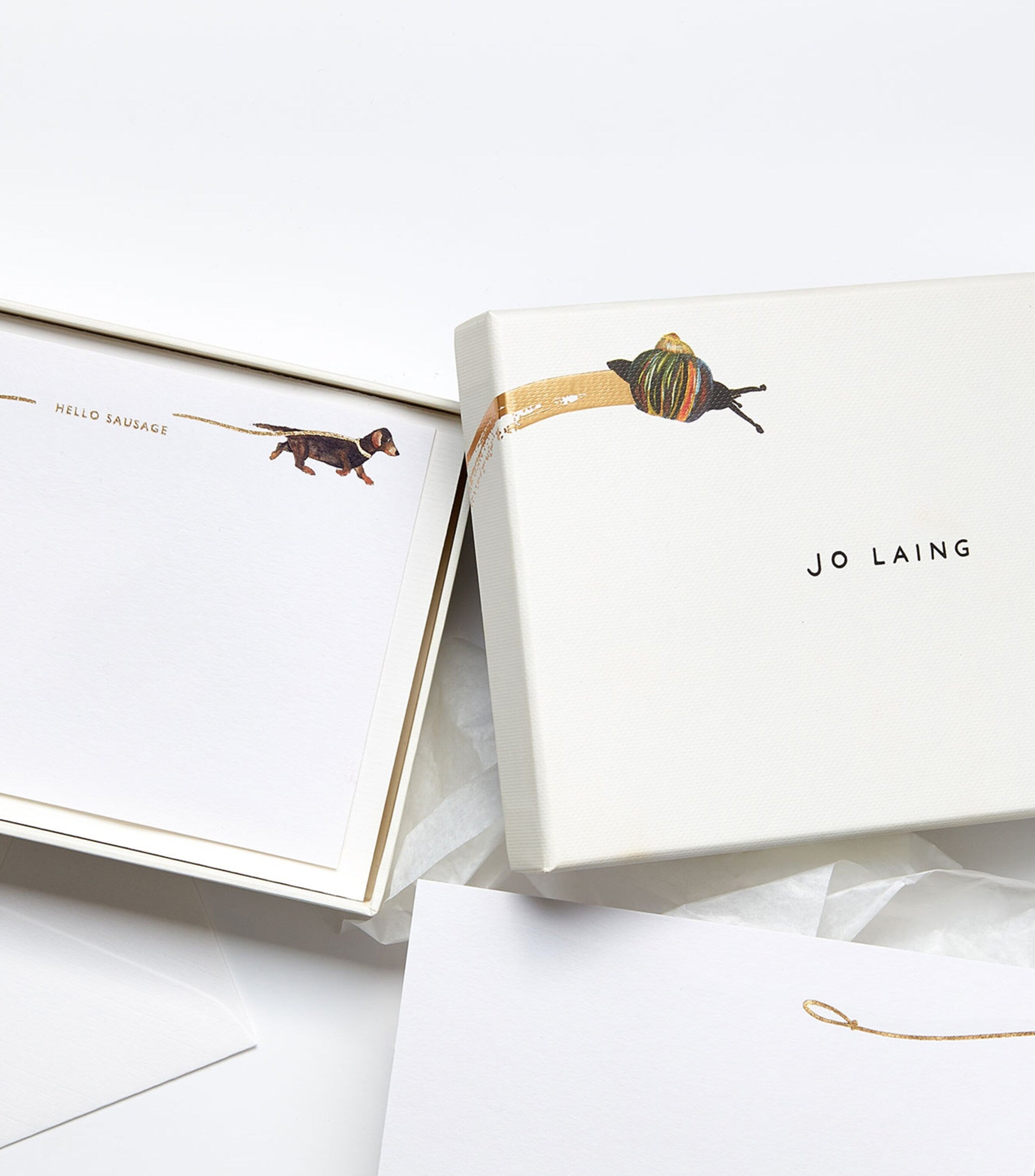 Jo Laing Hello Sausage A6 correspondence cards, UK version