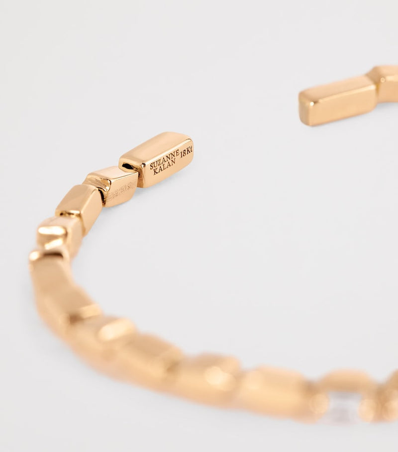 Suzanne Kalan rose gold diamond thin bangle, imported from the UK
