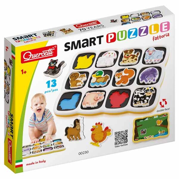Quercetti Smart Puzzle Farm double-sided magnetic puzzle (British brand)