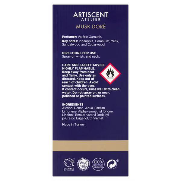 Superdrug Artiscent Perfume Spray Men Musk Dore 50ml (British brand)