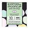 &SISTERS by Mooncup, Organic Cotton Pads, Medium, 10 pack, Bleach-Free
