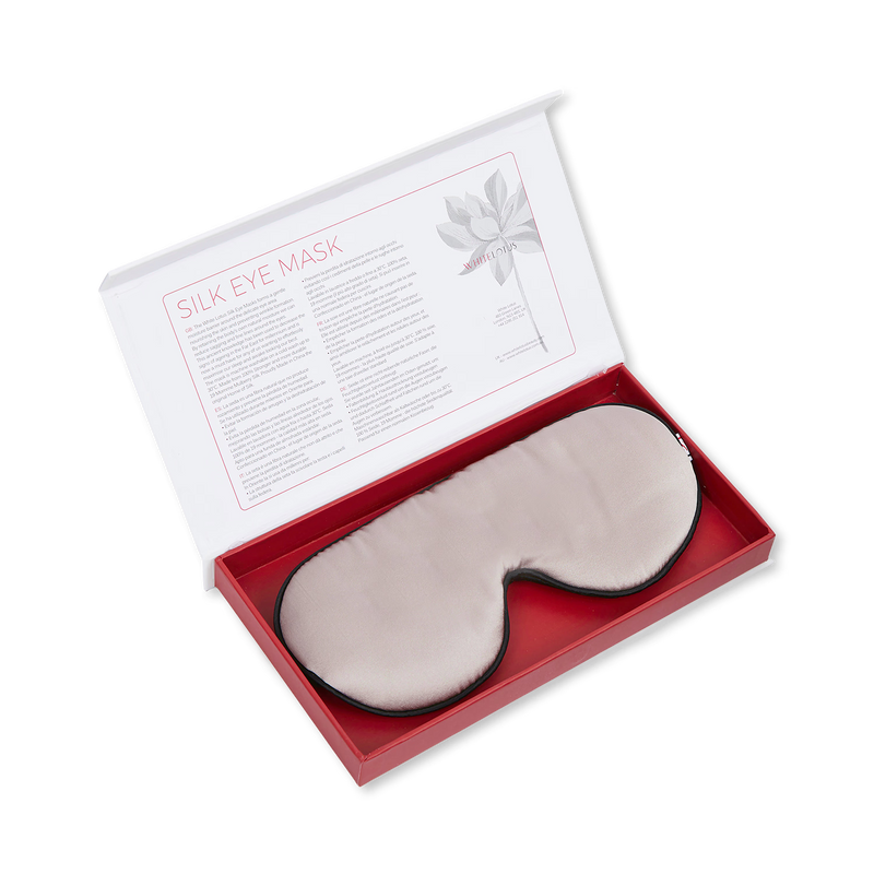 White Lotus Beauty 100% mulberry silk sleep mask, imported from the UK