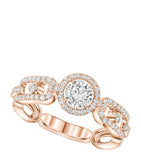 Messika Move Link rose gold diamond pavé ring 0.80ct, imported from the UK