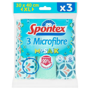 Spontex Mosaik microfibre cloths 40x30 cm, UK version