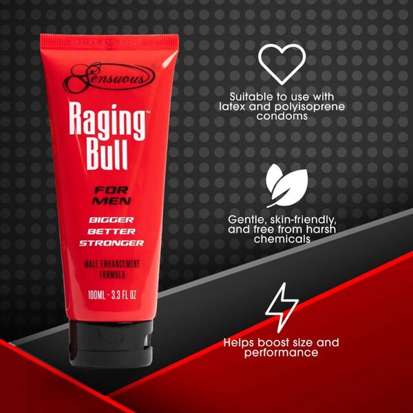 Sensuous Raging Bull male enhancement gel 100ml (British brand)