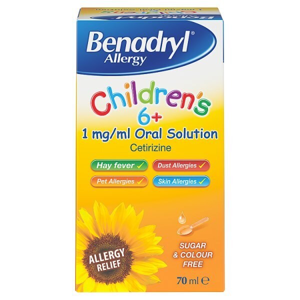 Benadryl Allergy Oral Solution For Children 6+ 70ml GOODS Superdrug   