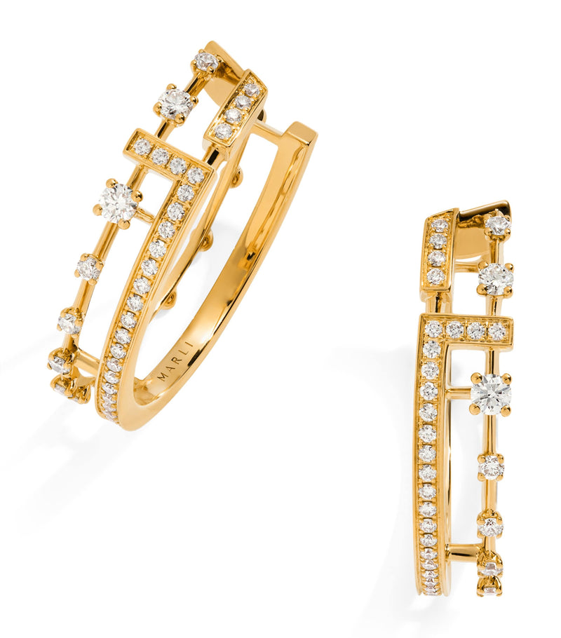 MARLI New York yellow gold diamond hoop earrings, UK version