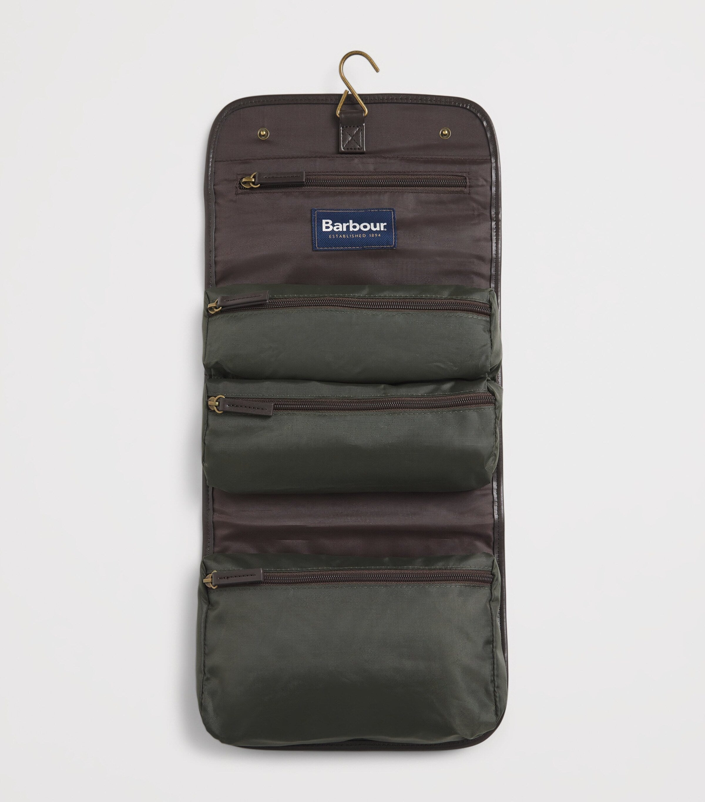 Barbour wax hanging wash bag - British product
