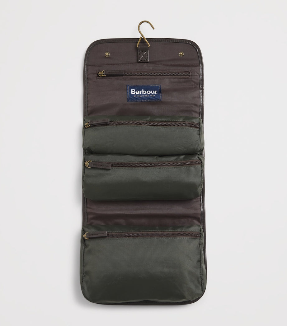 Barbour wax hanging wash bag - British product